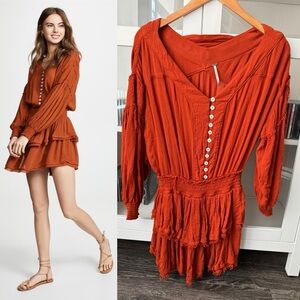 Free People Romy Mini Dress with Long Sleeves